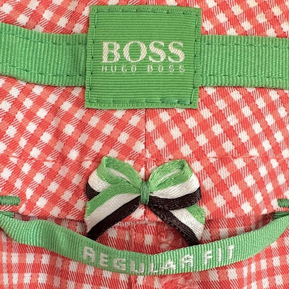 BOSS Hugo Boss Red Gingham Regular Fit Shorts - Women's US Size 6